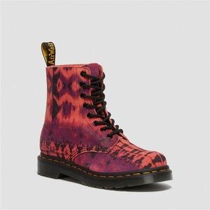 Dr. Martens Pink and Black Lace-Up Boots